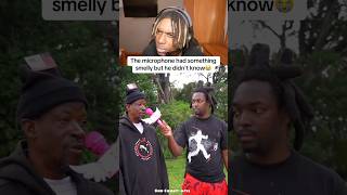 He couldn’t even think with that smell😭🎙️fyp meme funny interview smelly reaction laugh [upl. by Earahc]