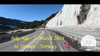 Bike ride  7 March 2024 to Tretten  Norway in beautiful winter weather [upl. by Seaton246]