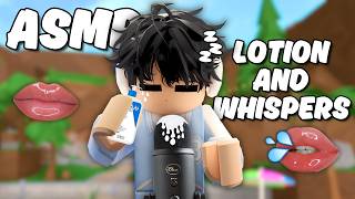 Roblox ASMR with LOTION🧴whispers lotion tapping and mouth sounds👄 [upl. by Elvin]