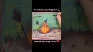 Halloween Pumpkin Painting shorts painting satisfying trending video viralvideo [upl. by Amado]