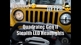 Quadratec Gen II Stealth LED Headlights  Jeep Wrangler TJ 40 Install [upl. by Ariamat]