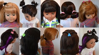 EASY 2 MIN HAIRSTYLES FOR AMERICAN GIRL DOLLS WITH SHORT HAIR PERFECT FOR INSTAGRAM PHOTOS [upl. by Meehar]