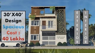 30X40 Home Design  1200 Sqft House Plan  9X12 Meters Design [upl. by Henarat]