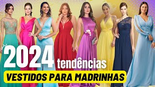 MODELOS DE VESTIDOS DE MADRINHAS TENDÊNCIAS 2024  Tipos e Cores de Vestidos para Casamento  ÉVORA [upl. by Akinhoj813]