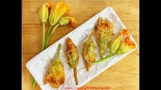 Fried Zucchini Flowers  Rossellas Cooking with Nonna [upl. by Beckerman]