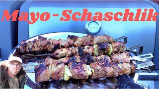 🔥🍢 Schaschlik gegrillt  MayoStyle vom Gasgrill 🍢🐷  Burning Björn [upl. by Enimzzaj45]