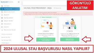 2024 ULUSAL STAJ PROGRAMI BAŞVURUSU NASIL YAPILIR GÖRÜNTÜLÜ ANLATIM [upl. by Malik]