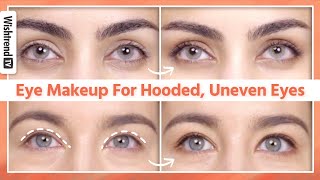 Eye Makeup Tutorial for Hooded eyes Uneven eyes  How to Find Your Eye Shape [upl. by Ditmore]