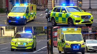 London Ambulance response vehicles emergency lights  sirens collection [upl. by Ycnalc]