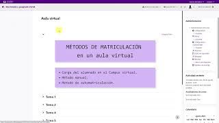 Moodle Métodos de Matriculación [upl. by Quitt]