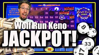 Jackpot Wolf Run Keno Bonus Pays Off Firsties [upl. by Jahdai]