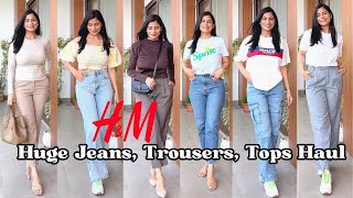 Huge High waist Jeans Trousers Cargos Tops Tshirts Shirt Haul  Dream Simple [upl. by Euqinoj]