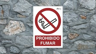 Prohibido fumar cartel homologado ISO 7010 en PVC [upl. by Akinom147]