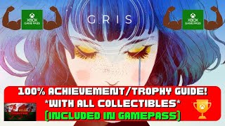 GRIS  100 AchievementTrophy Guide With All Collectibles Included in Gamepass [upl. by Aplihs]