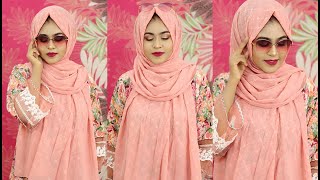 One Pin Chiffon Hijab Tutorial for Travelling  ট্যুর ট্রাভেলে পরার জন্যে সহজ জরজেট হিজাব স্টাইল [upl. by Toscano]