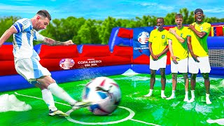 COPA AMERICA 2024 SLIP N SLIDE FOOTBALL MATCH [upl. by Tarrel393]