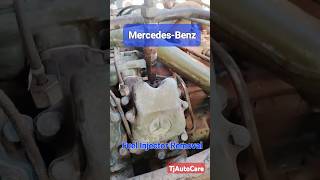 fuel injector removal diesel engine mercedes mechanic truck TjAutoCare shorts [upl. by Neilla]