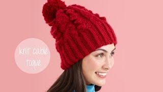 KNITTING TUTORIAL  SNOWY CABLE TOQUE [upl. by Dionisio]