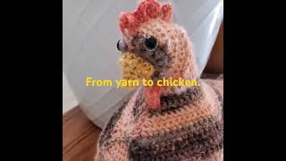 From yarn to chicken crochet yarn emotionalsupport short [upl. by Liakim82]