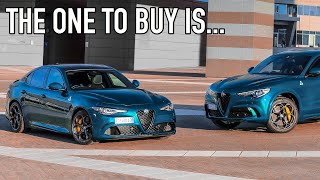 Alfa Romeo Stelvio VS Giulia Quadrifoglio  Which Should You Buy [upl. by Miof Mela320]