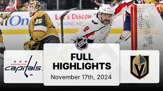 NHL Highlights  Capitals vs Golden Knights  November 17 2024 [upl. by Odel]