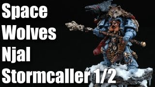 How to paint Space Wolves Njal Stormcaller Warhammer 40k painting airbrush tutorial 12 [upl. by Annhej]