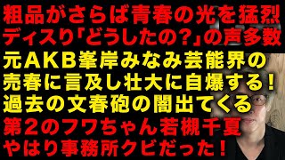 【悲報】元AKB峯岸みなみ芸能界の売春に言及も自爆！文春砲の闇出てくる 粗品がさらばを猛烈ディスか「どうしたの？」の声多数 第二のフワちゃん若槻千夏やはり事務所クビだった （TTMつよし [upl. by Leonidas]