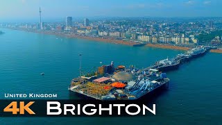 BRIGHTON 🇬🇧 4K Drone Aerial  United Kingdom England [upl. by Luhar]