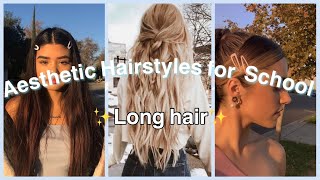 ✨Aesthetic Hairstyles for School ✨Long Hair Edition  Easy [upl. by Boggers121]