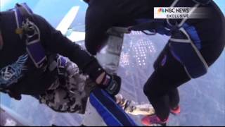 Caught on cam Skydivers survive fiery midair plane crash [upl. by Yrelle]