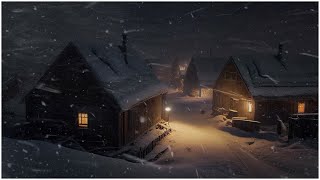 Intense Blizzard in a Mountain Village┇Winter Snowstorm White Noise┇Snowfall amp Wind Sounds [upl. by Nerej]