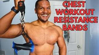 Resistance Bands CHEST workout  Follow along with Muscle Building tips [upl. by Thorstein882]