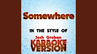 Somewhere In the Style of Josh Groban Karaoke Version [upl. by Aokek810]