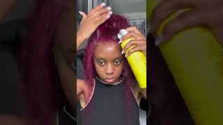 Reinstall Burgundy Curly Lace Wig  Half Up Half Down Tutorial [upl. by Ambrose]