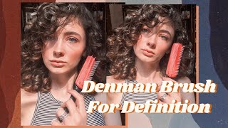 Using Denman Brush For Curl Definition  2c3a [upl. by Ovatsug]