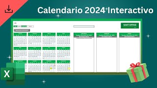 Calendario Interactivo 2024  SANT OFFICE  Archivo Descargable Gratis [upl. by Rhodes]