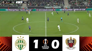 Ferencváros vs OGC Nice 10  UEFA Europa League 202425  Match Highlights [upl. by Dnomyaw]