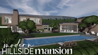 Bloxburg  Modern Hillside Mansion  House Build [upl. by Maupin]