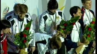 Fencing JWCH 2010 Team Mens Sabre  Medal Ceremony [upl. by Ynaffets]