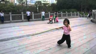 5 Years Old practicing Choy Lee Fut Long Stick in Guangzhou [upl. by Gemini]