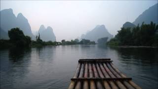 Yangshuo bamboo quotraftingquot Yulong river [upl. by Bergess]