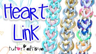 NEW Heart Link Rainbow Loom Bracelet Tutorial  How To [upl. by Cirda]