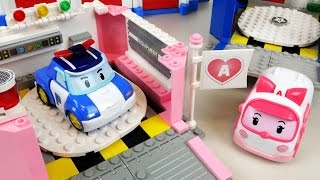 Robocar Poli car toys and block toys play [upl. by Spillar]