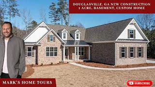 INCREDIBLE Douglasville GA 🍑 Custom New Construction 1 Acre Corner BASEMENT Home [upl. by Eirrak235]