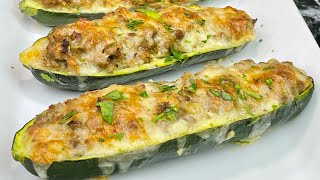 CUISINEZ LES COURGETTES AUTREMENT 🥒 FARCIES À LA VIANDE HACHÉE ET GRATINÉES 👩🏻‍🍳 Deli Cuisine [upl. by Ettenawtna443]