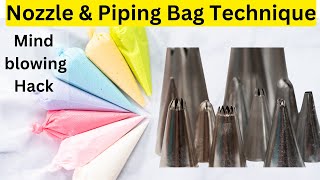 Cake Decorating made Easy  Nozzle Technique  Piping Bag Hack [upl. by Polik]