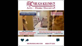 ABC Rugs Kilims  Emergency Liquidation Store Closing Sale Starting September Through December [upl. by Tompkins]