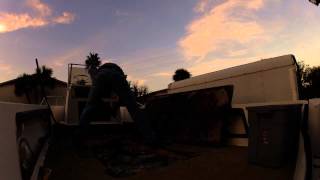 Boat restoration removing foam from gas tank [upl. by Locklin485]