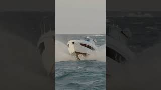 Shaefer yacht struggling with the waves Haulover inlet [upl. by Cristian]