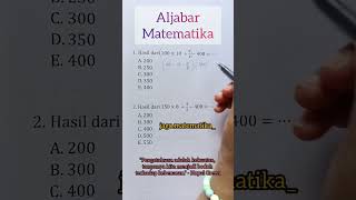 SOAL ALJABAR MATEMATIKA DASAR TES MASUK KERJA TIU SKD CPNS [upl. by Ephraim]